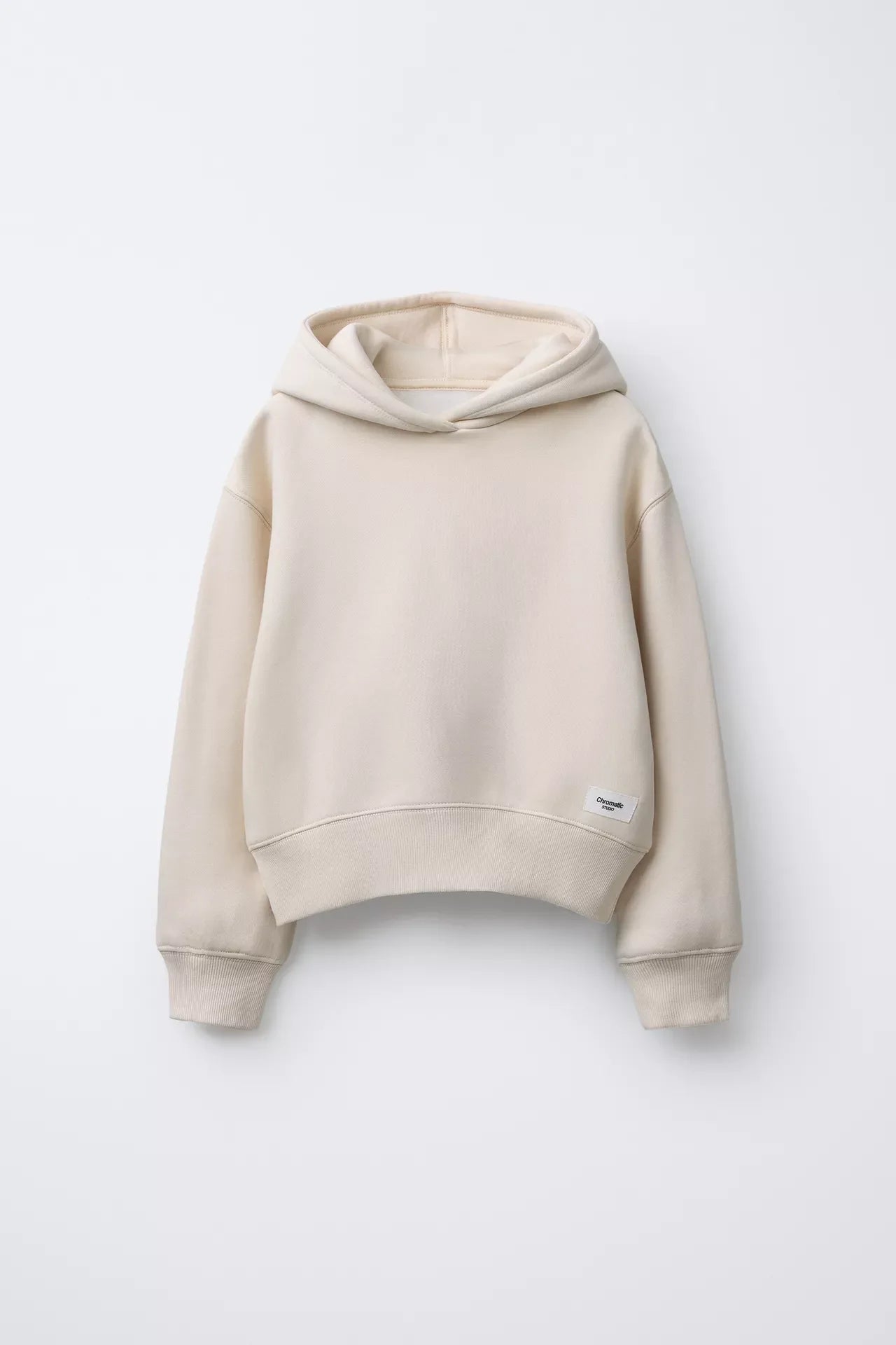 BASIC PATCH LOGO HOODIE - BEIGE