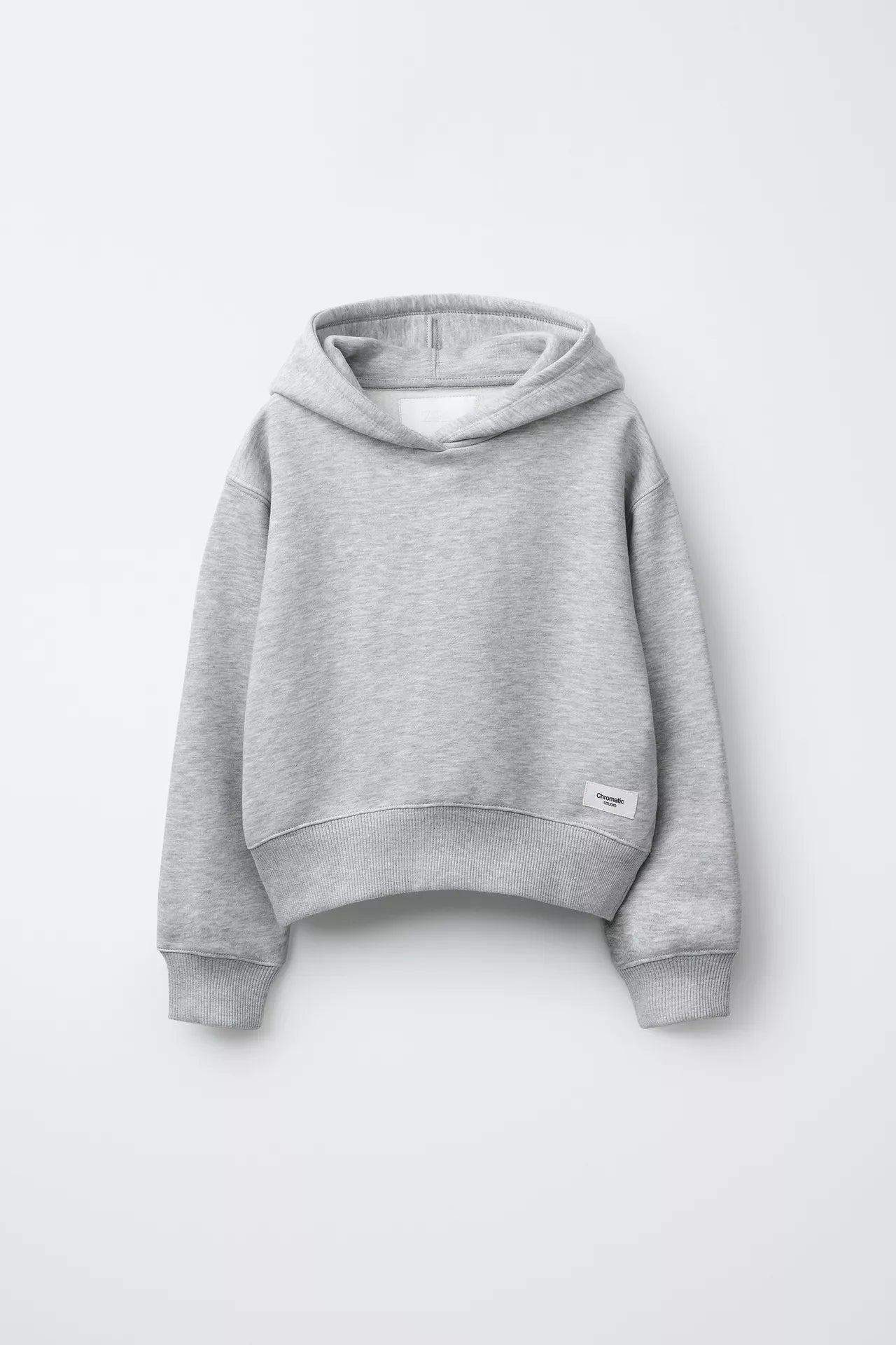 BASIC PATCH LOGO HOODIE - GREY