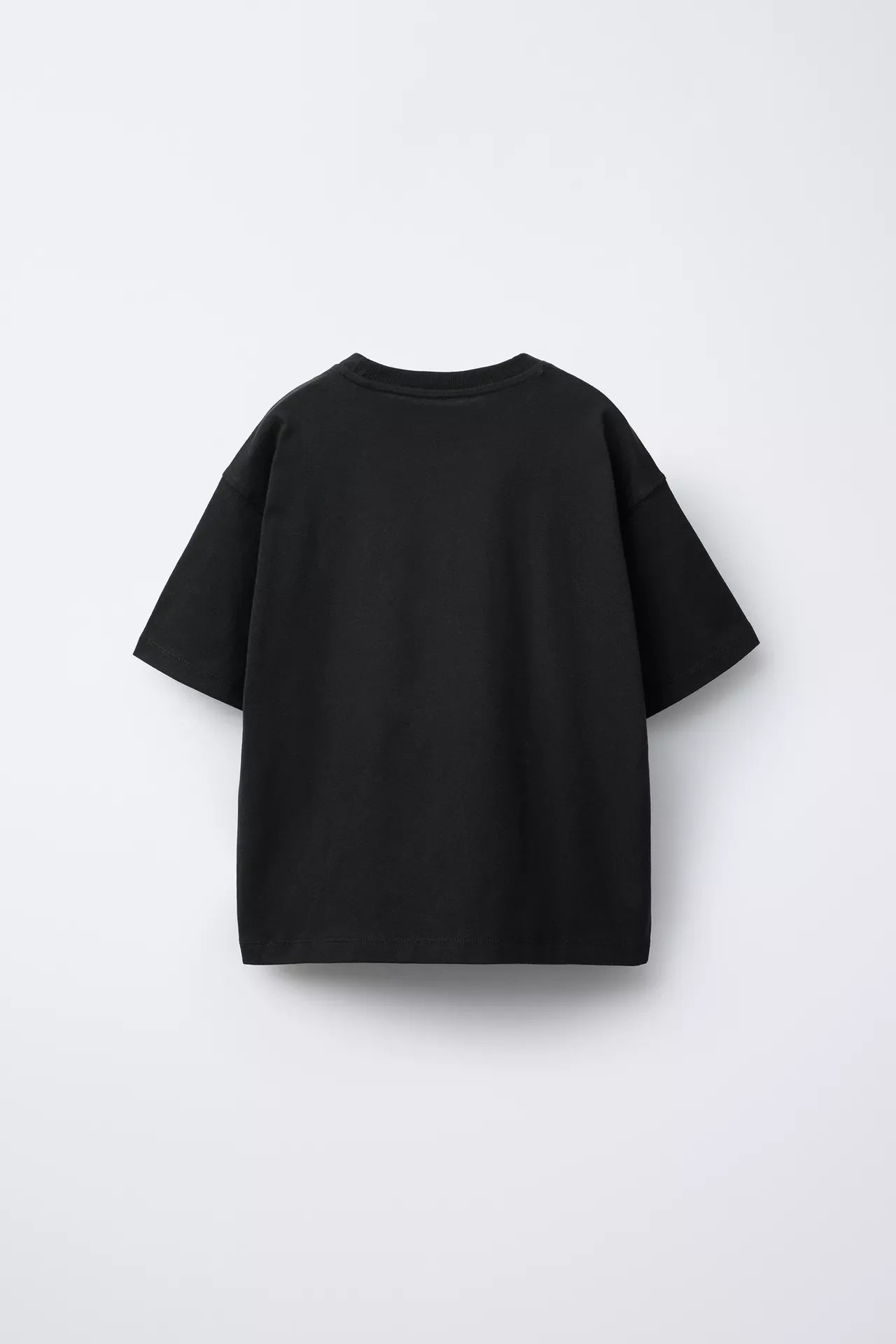 BASIC PLAIN T SHIRT - BLACK
