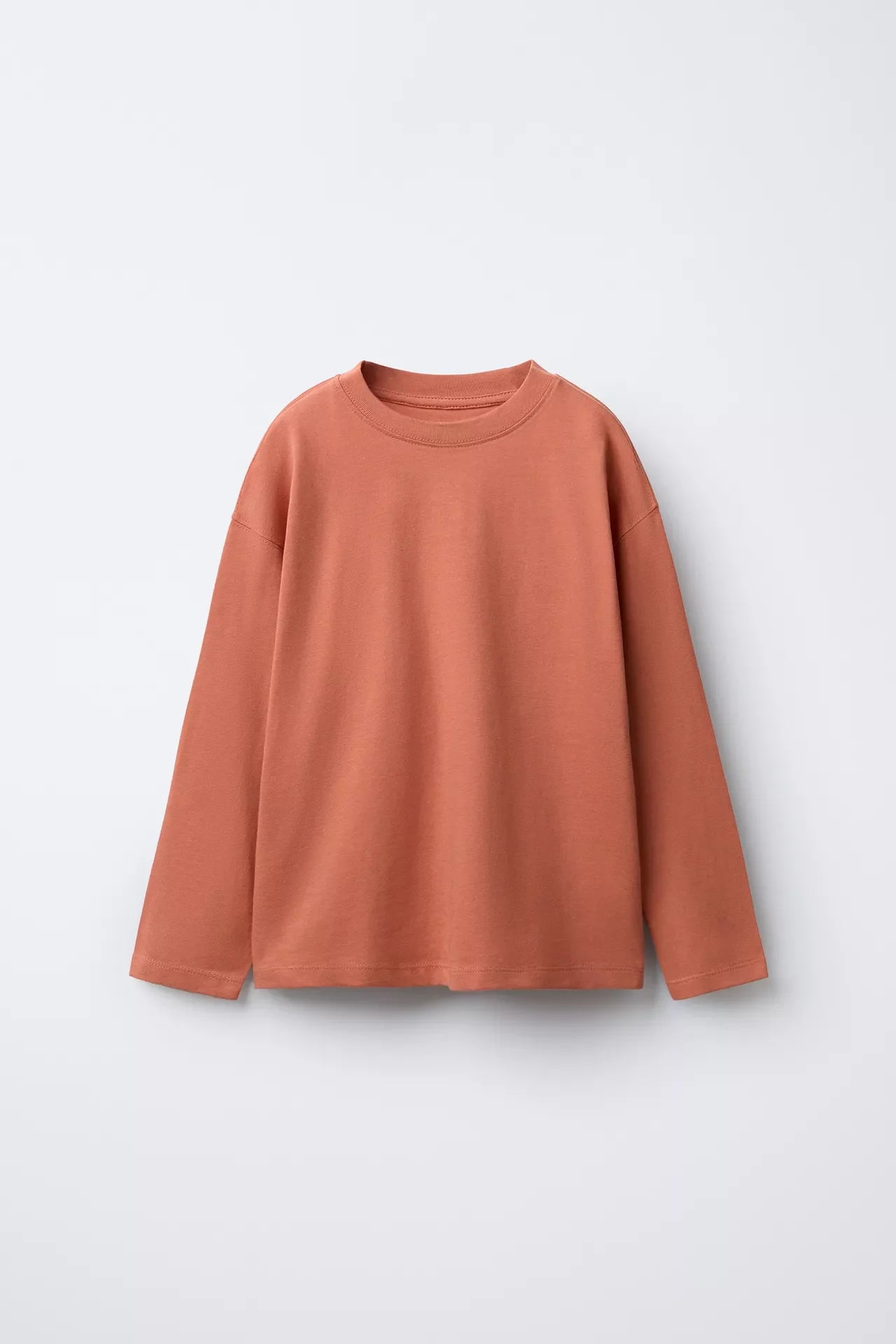 BASIC LONG SLEEVE T SHIRT - PEACH
