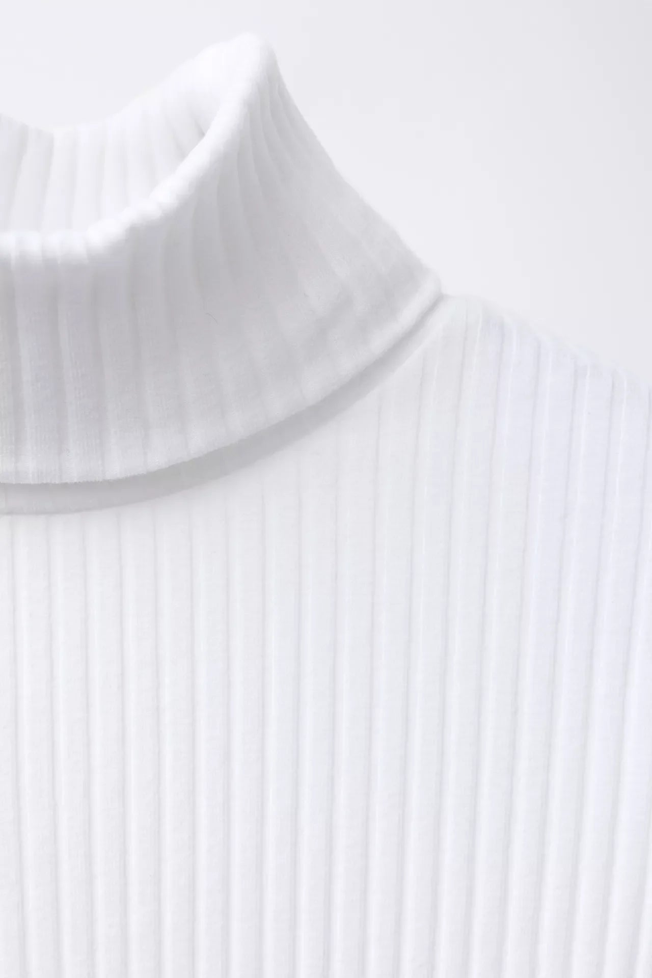 ESSENTIAL RIBBED TURTLE NECK - WHITE